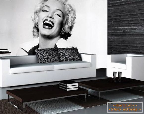 Černá a bílá tapeta Marilyn Monroe