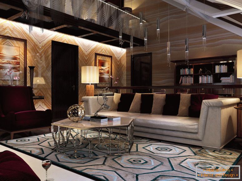 obývací pokoj v moderním stylu na mansardové podlaze