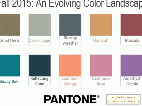 Módní barvy - trendy na podzim roku 2015 od firmy Pantone