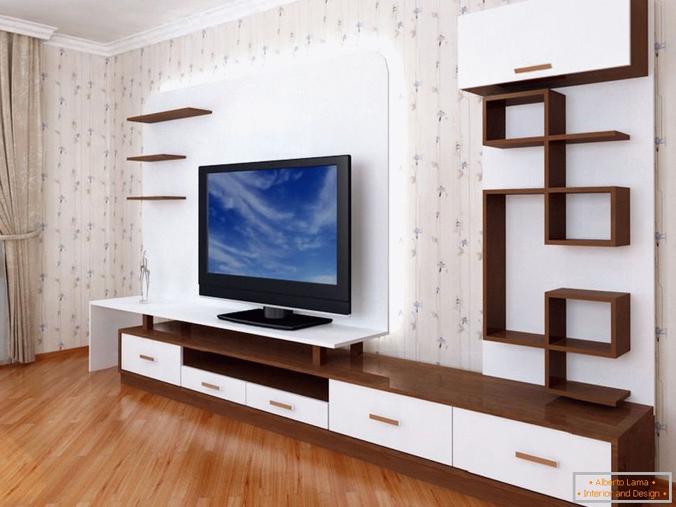 Obývací pokoj s obrubníkem pro TV