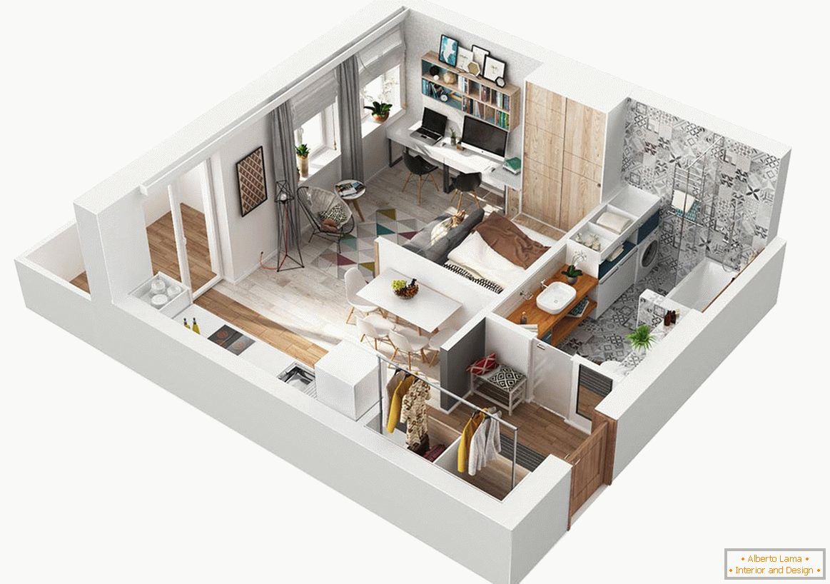 Model malého moderního bytu