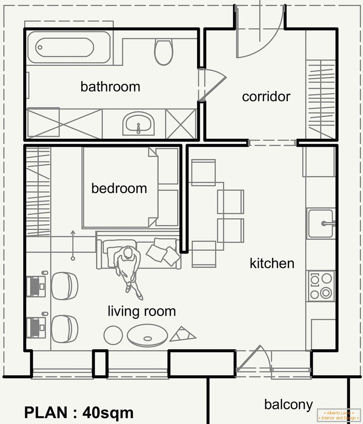 Dispozice malého moderního bytu
