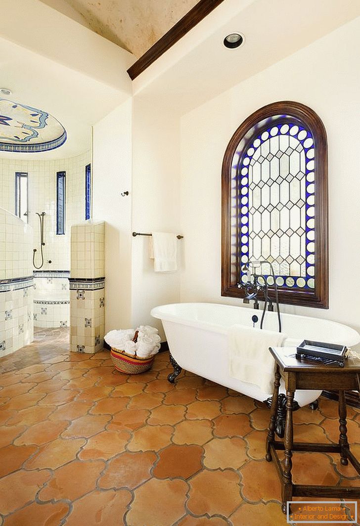 saltillo-tile-in-the-bathroom-přináší-teplo-k-moderní-středozemí-nastavení