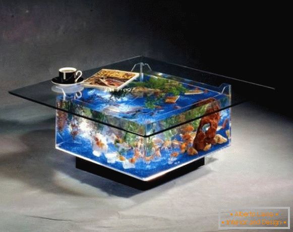 Konferenční stolek-akvárium