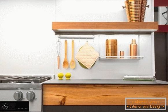 Стaльные современные аксессуары для рейлaнгов на кухню - фото