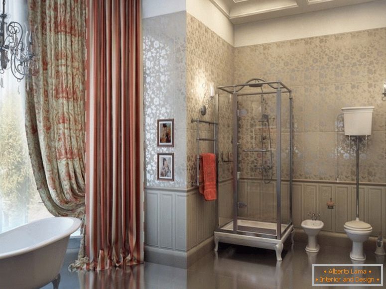 Textil v koupelně v klasickém stylu