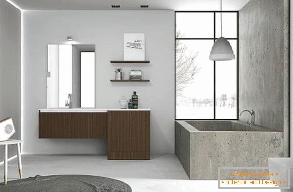 Moderní koupelnový nábytek v podkroví