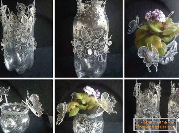 Dekorativní váza z plastové lahve s vlastními rukama