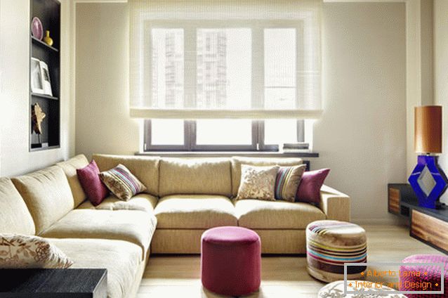 Návrh obývacího pokoje ve stylu fúze