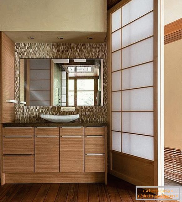 Návrh koupelny v japonském stylu