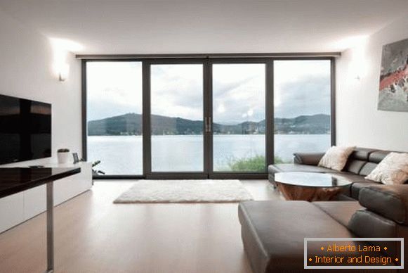 Návrh obývacího pokoje v minimalistickém stylu