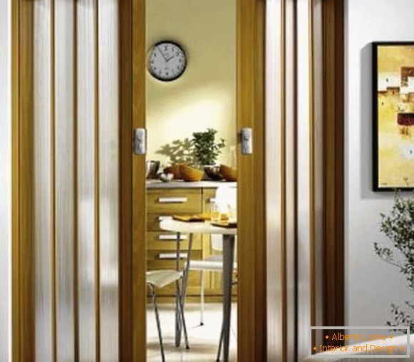 Dveře harmoniky do kuchyně - fotografie interiérových dveří