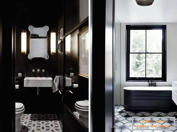 Stylový design koupelny a toalet v černé barvě