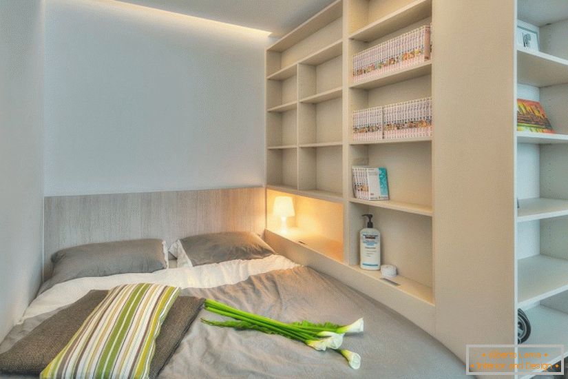 Ložnice ve studiovém apartmánu