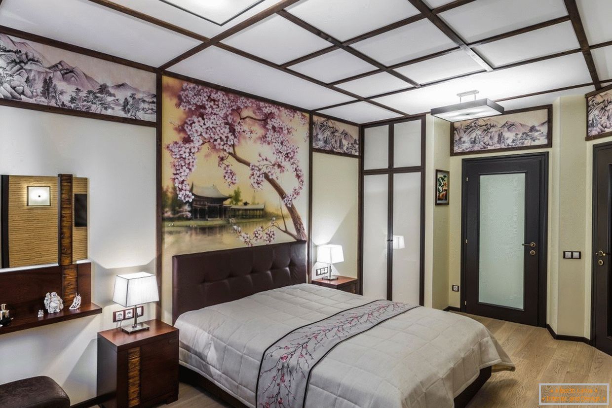 Interiér ložnice в японском стиле