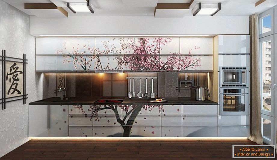 Sakura na kuchyňském nábytku