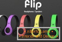 Jasné a stylové koncepční sluchátka Flip