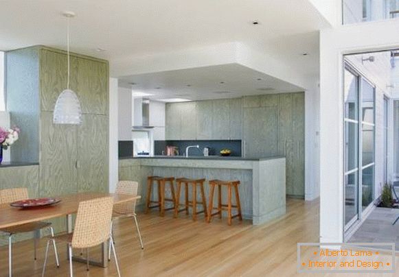 moderní-lehký zelený-nábytek-pro-kuchyně