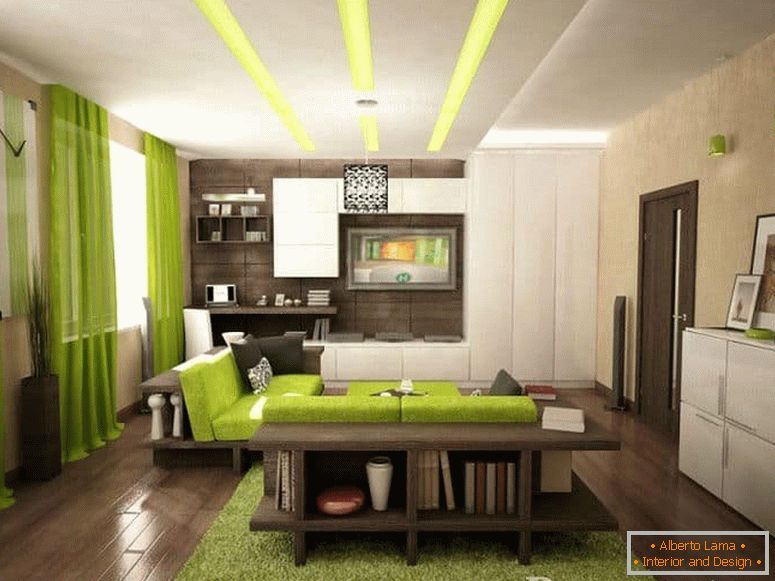Obývací pokoj v zeleni