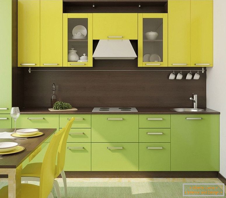 Žlutozelená kuchyně