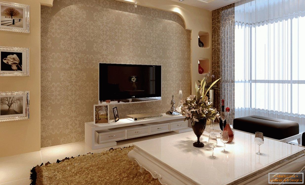Golden v designu obývacího pokoje